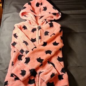 Kids Korner Pink Kitty Cats Black Jacket 3T